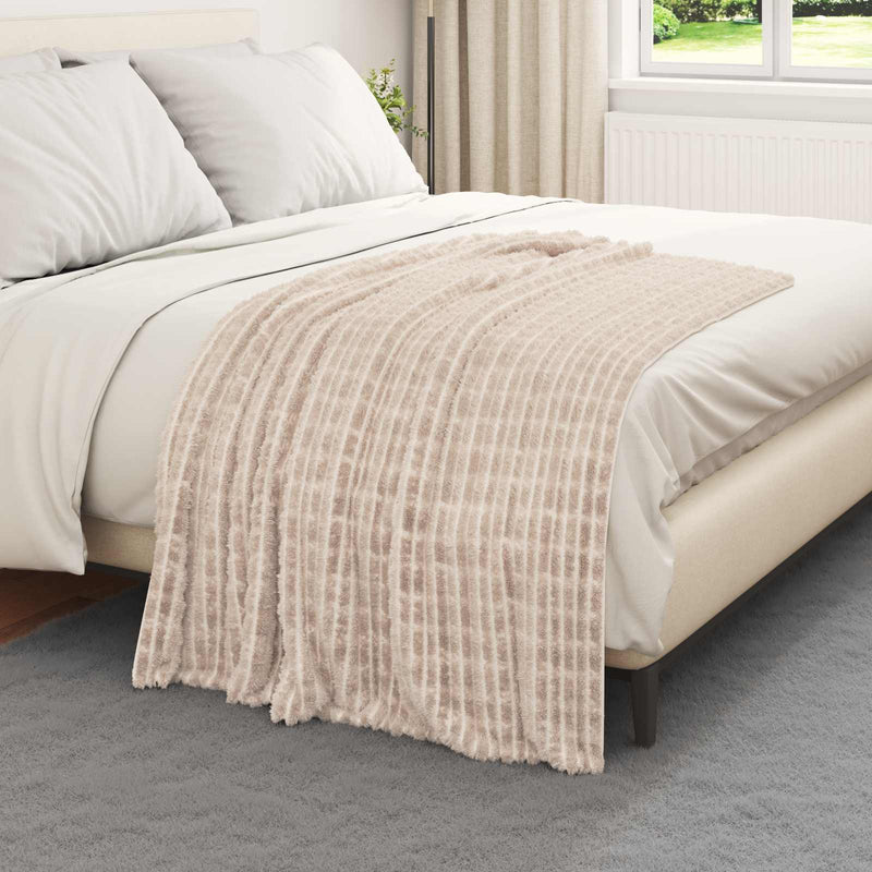 Load image into Gallery viewer, Vidaxl gooi deken beige 150 x 130 cm fleece
