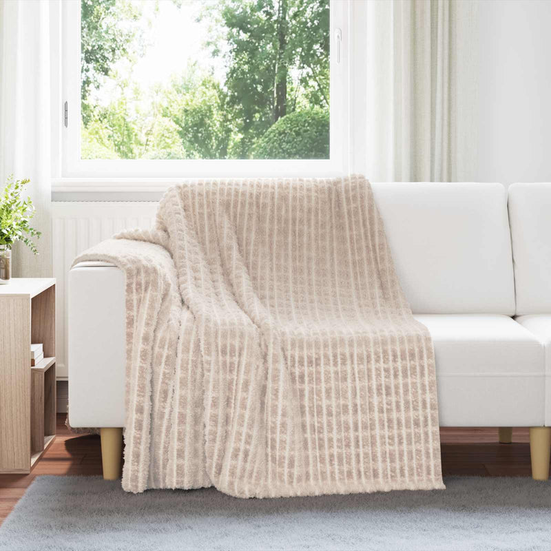 Load image into Gallery viewer, Vidaxl gooi deken beige 200 x 150 cm fleece
