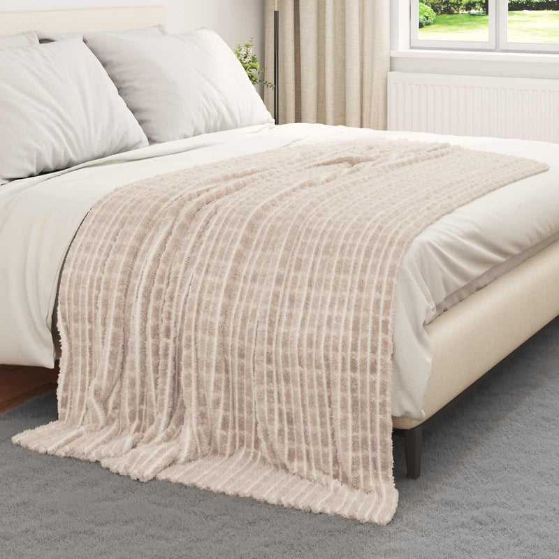 Load image into Gallery viewer, Vidaxl gooi deken beige 200 x 150 cm fleece
