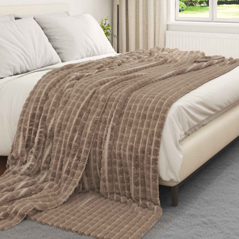 Load image into Gallery viewer, Vidaxl gooi deken kameel 240 x 220 cm fleece
