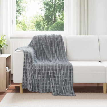 Vidaxl gooi deken donkergrijs 150 x 130 cm fleece