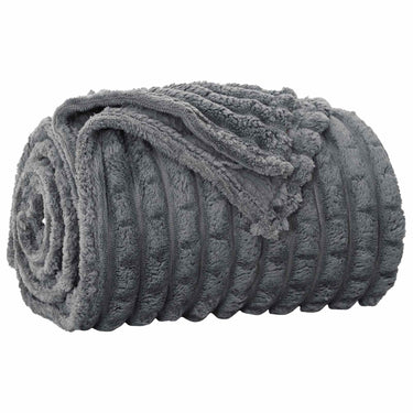 Vidaxl gooi deken donkergrijs 150 x 130 cm fleece