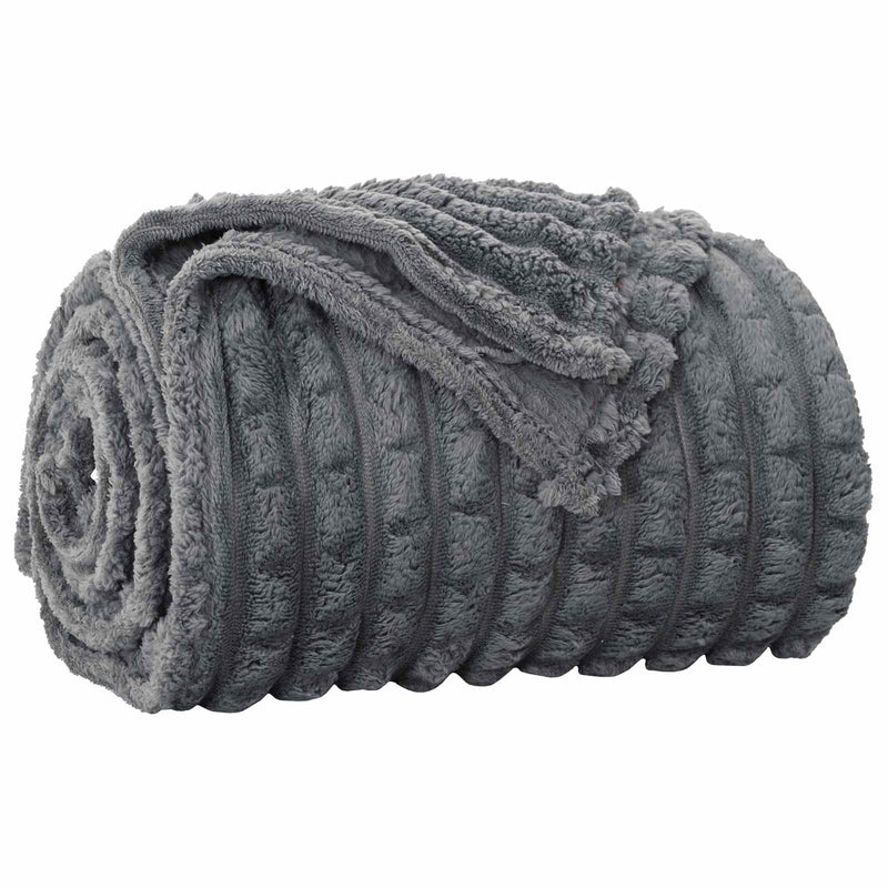 Load image into Gallery viewer, Vidaxl gooi deken donkergrijs 150 x 130 cm fleece
