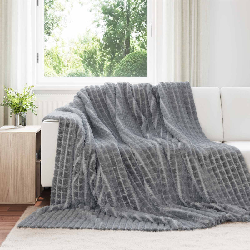 Load image into Gallery viewer, Vidaxl gooi deken donkergrijs 270 x 240 cm fleece
