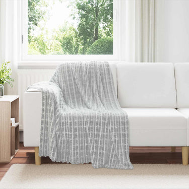 Vidaxl gooi deken grijs 150 x 130 cm fleece