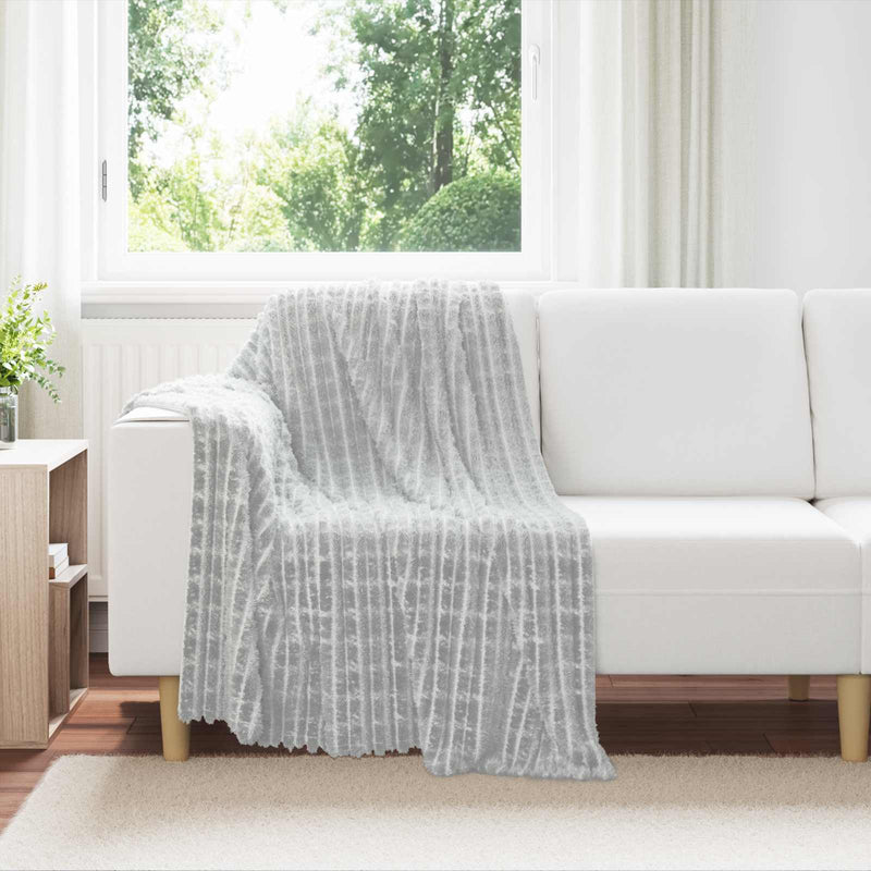 Load image into Gallery viewer, Vidaxl gooi deken grijs 150 x 130 cm fleece
