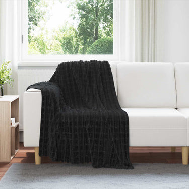Vidaxl gooi deken zwart 150 x 130 cm fleece