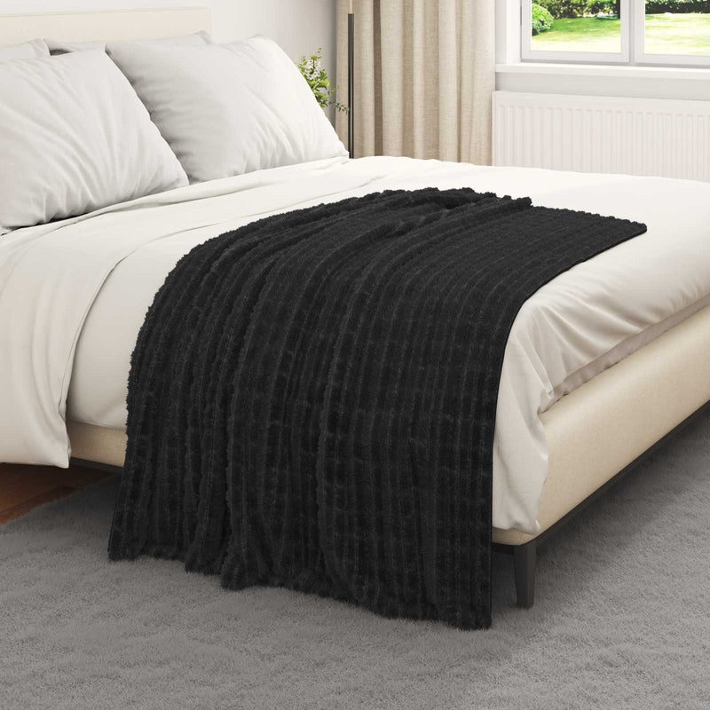 Load image into Gallery viewer, Vidaxl gooi deken zwart 150 x 130 cm fleece
