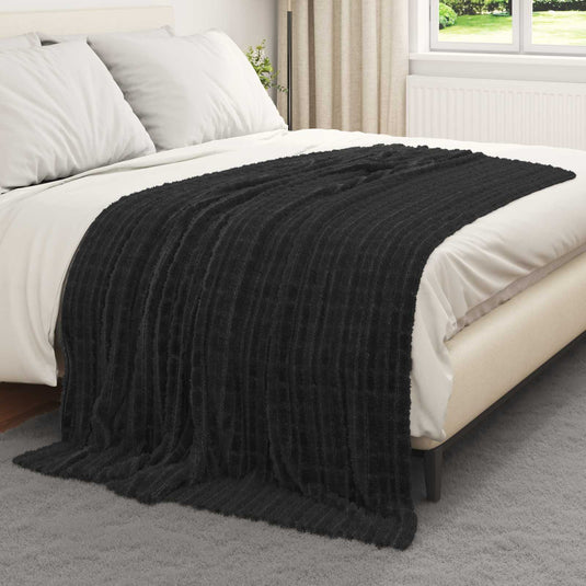 Vidaxl gooi deken zwart 200 x 150 cm fleece