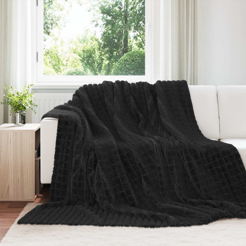 Load image into Gallery viewer, Vidaxl gooi deken zwart 270 x 240 cm fleece
