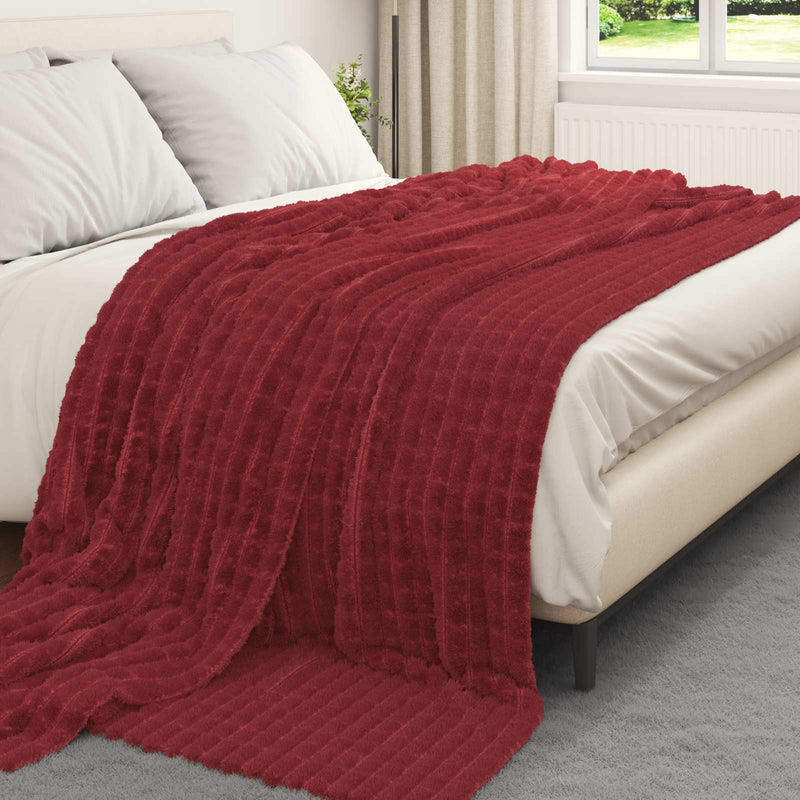 Load image into Gallery viewer, Vidaxl gooi deken bordeaux rood 240 x 220 cm fleece
