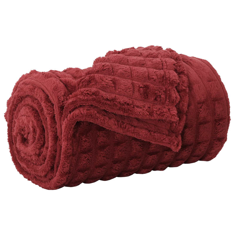 Load image into Gallery viewer, Vidaxl gooi deken bordeaux rood 240 x 220 cm fleece
