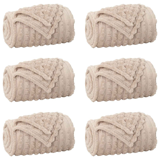 Vidaxl kleden 6 pcs beige 240 x 220 cm fleece