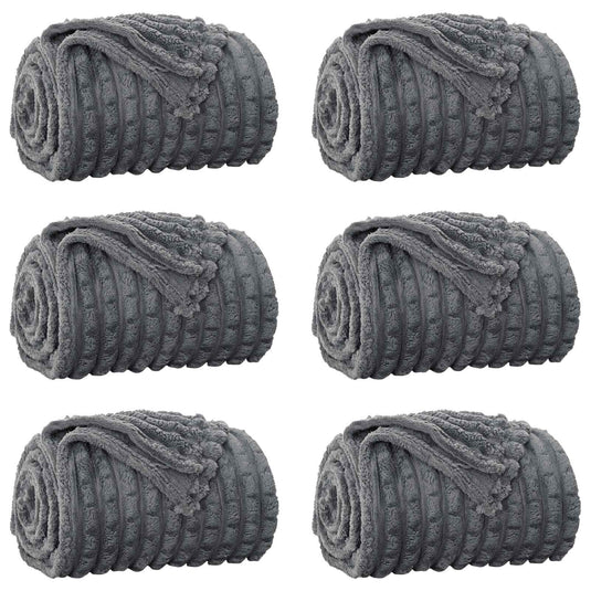Vidaxl kleden 6 pcs donkergrijs 240 x 220 cm fleece