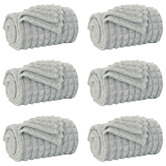 Vidaxl kleden 6 pcs grijs 150 x 130 cm fleece