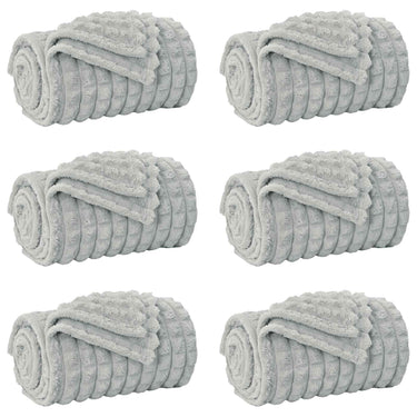 Vidaxl kleden 6 pcs grijs 240 x 220 cm fleece