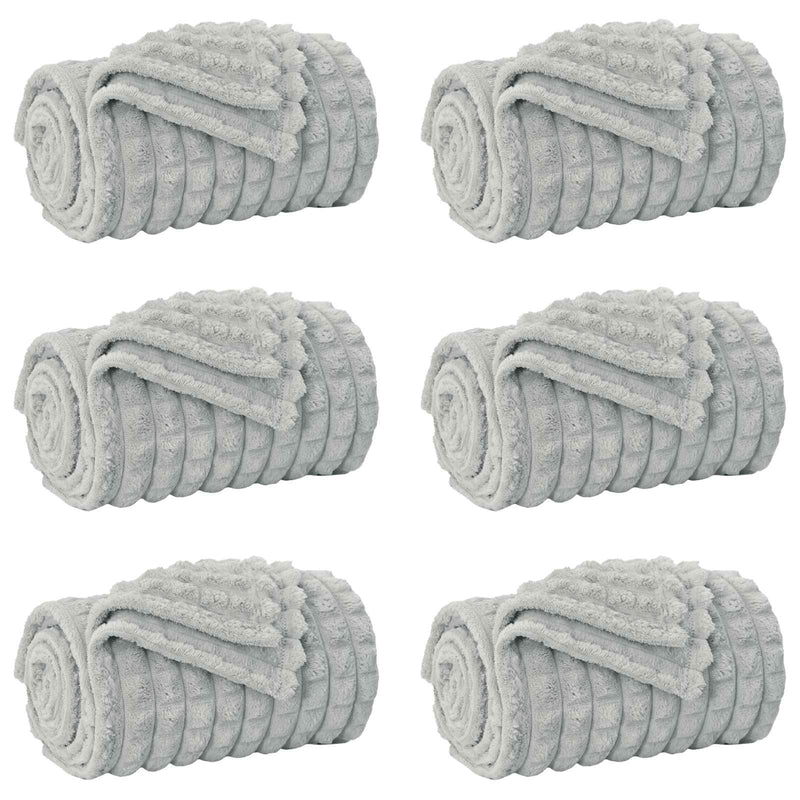 Load image into Gallery viewer, Vidaxl kleden 6 pcs grijs 240 x 220 cm fleece
