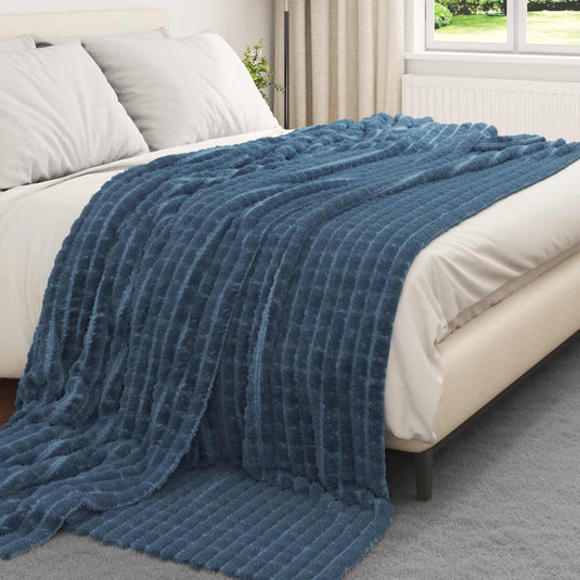 Vidaxl kleden 6 pcs marineblauw 270 x 240 cm fleece