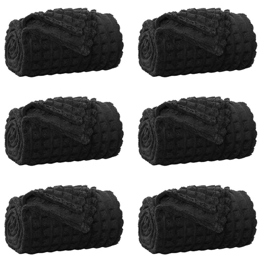 Vidaxl kleden 6 pcs zwart 150 x 130 cm fleece