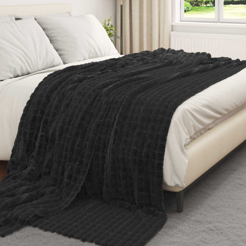 Load image into Gallery viewer, Vidaxl kleden 6 pcs zwart 240 x 220 cm fleece
