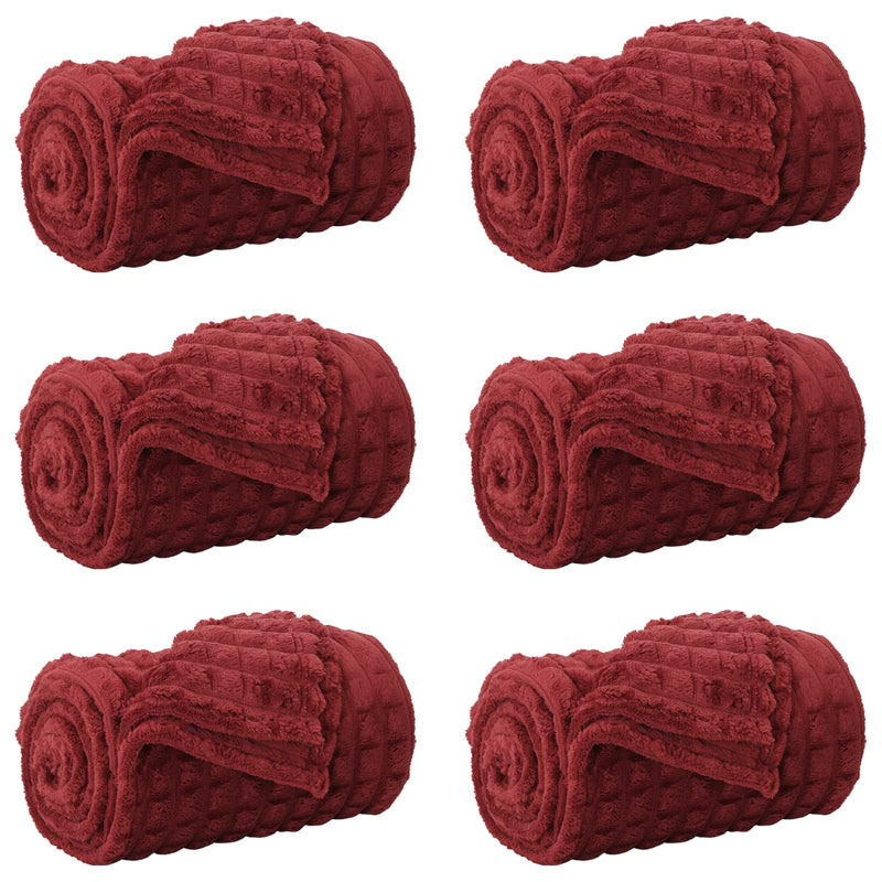 Load image into Gallery viewer, Vidaxl kleden 6 pcs bordeaux rood 150 x 130 cm fleece

