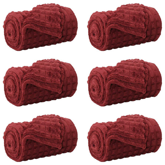 Vidaxl kleden 6 pcs bordeaux rood 150 x 130 cm fleece