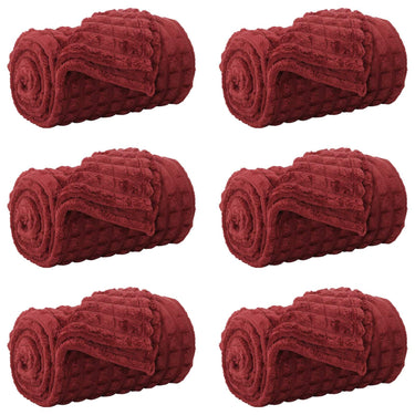 Vidaxl kleden 6 pcs bordeaux rood 270 x 240 cm fleece