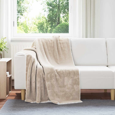 Vidaxl gooi deken beige 130 x 150 cm fleece
