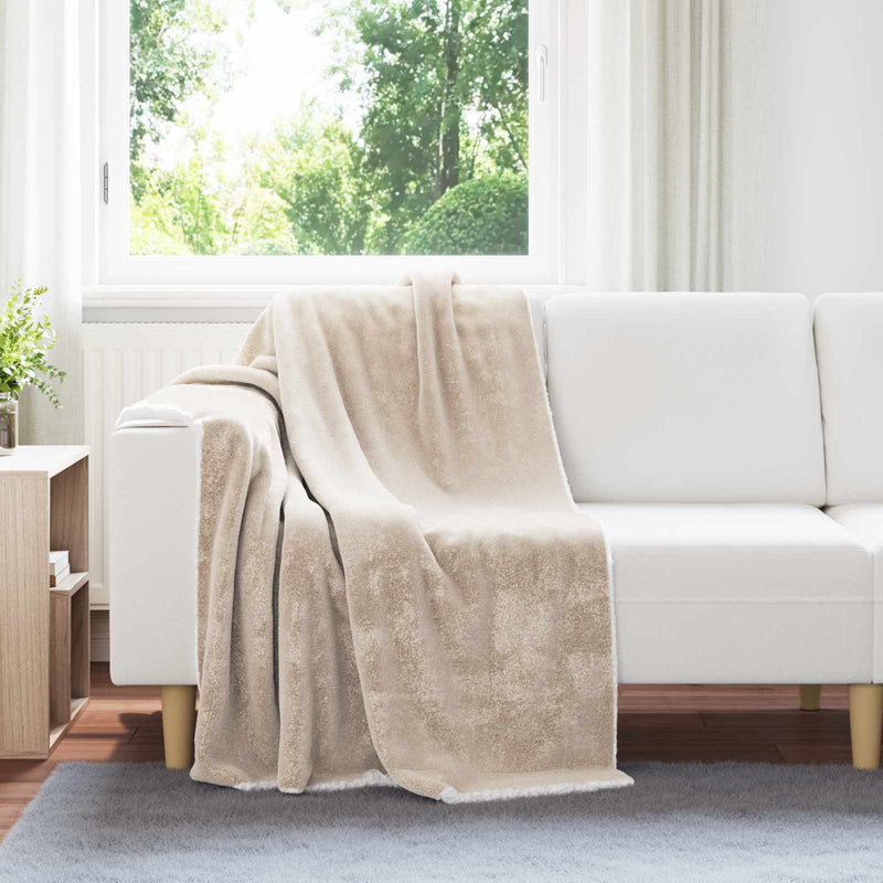 Load image into Gallery viewer, Vidaxl gooi deken beige 130 x 150 cm fleece
