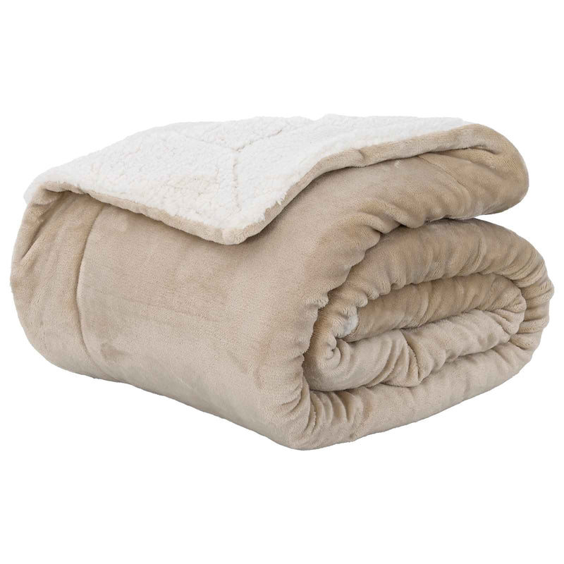Load image into Gallery viewer, Vidaxl gooi deken beige 150 x 200 cm fleece
