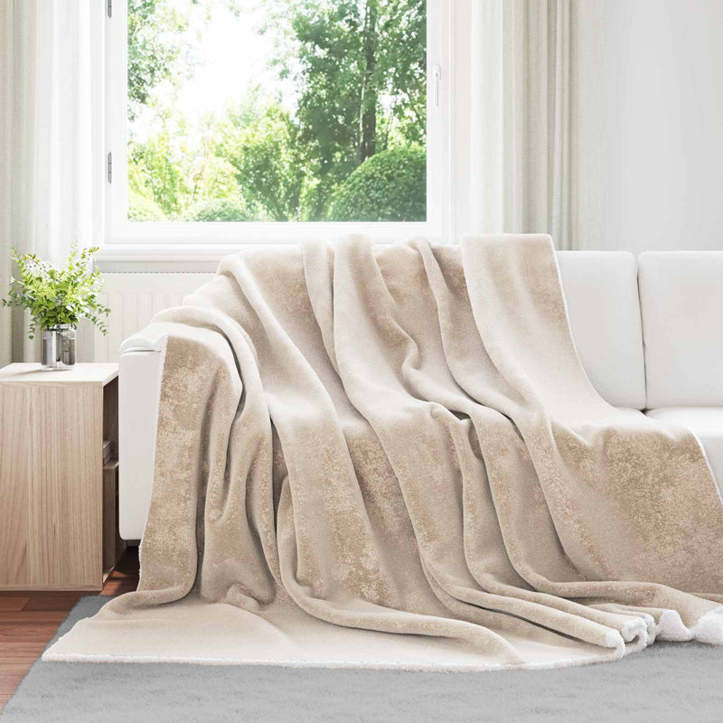 Load image into Gallery viewer, Vidaxl gooi deken beige 240 x 270 cm fleece
