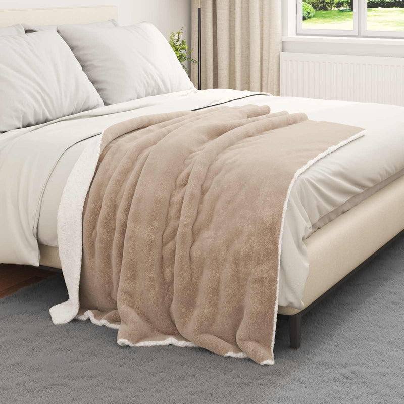 Load image into Gallery viewer, Vidaxl gooi deken kameel 130 x 150 cm fleece
