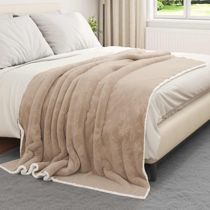 Load image into Gallery viewer, Vidaxl gooi deken kameel 150 x 200 cm fleece
