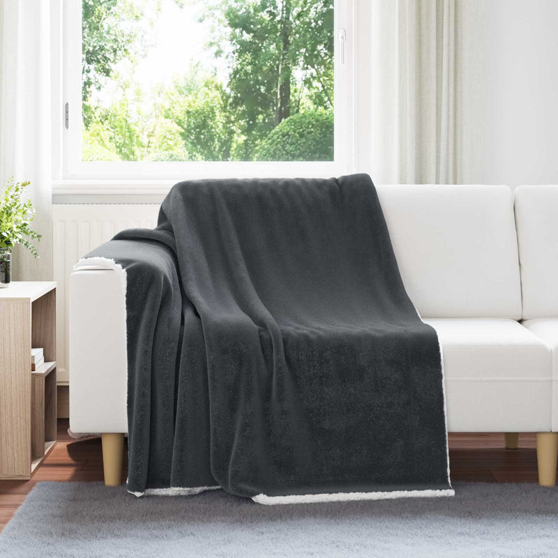 Load image into Gallery viewer, Vidaxl gooi deken donkergrijs 150 x 200 cm fleece
