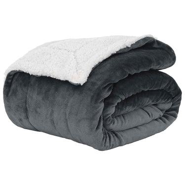 Vidaxl gooi deken donkergrijs 220 x 240 cm fleece