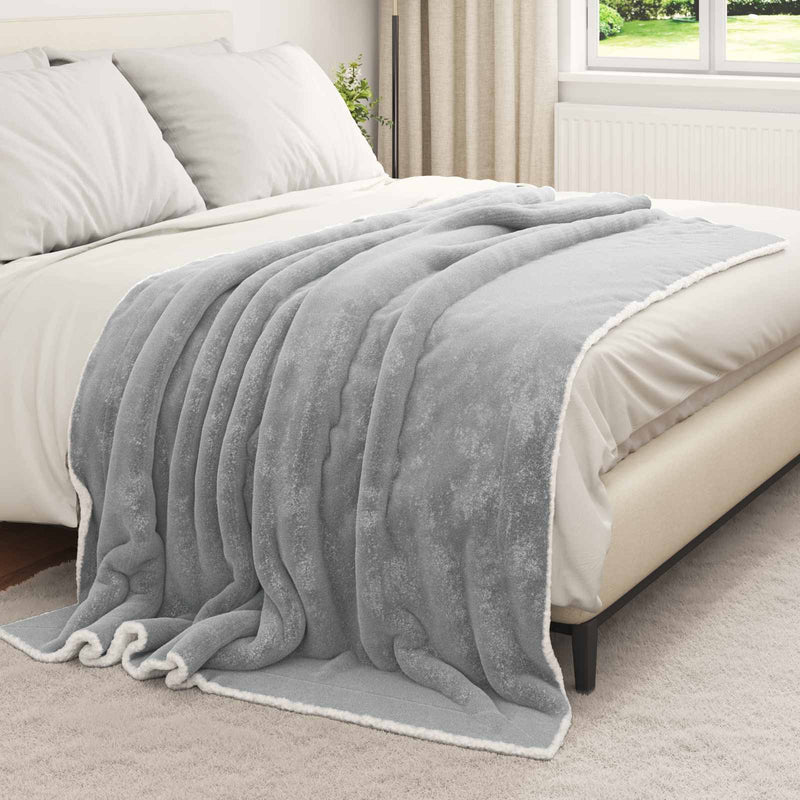 Load image into Gallery viewer, Vidaxl gooi deken grijs 150 x 200 cm fleece
