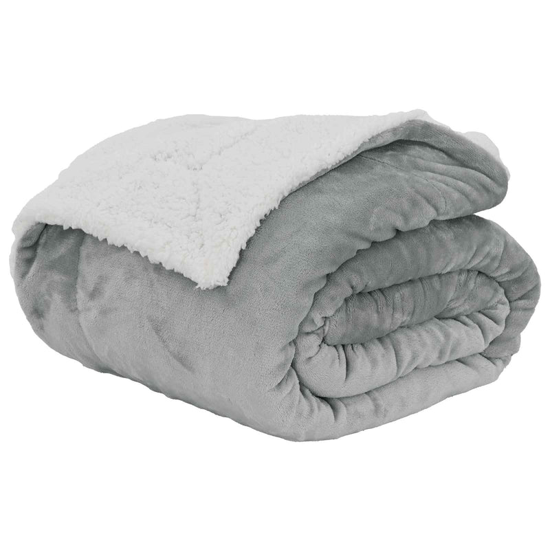 Load image into Gallery viewer, Vidaxl gooi deken grijs 220 x 240 cm fleece
