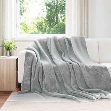 Vidaxl gooi deken grijs 240 x 270 cm fleece