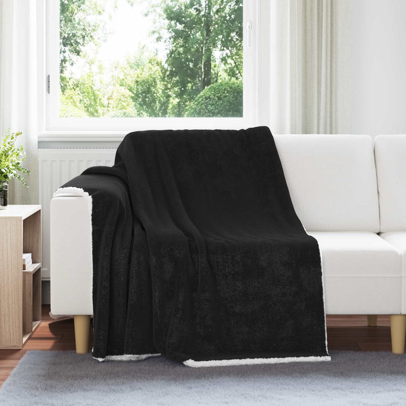 Load image into Gallery viewer, Vidaxl gooi deken zwart 150 x 200 cm fleece
