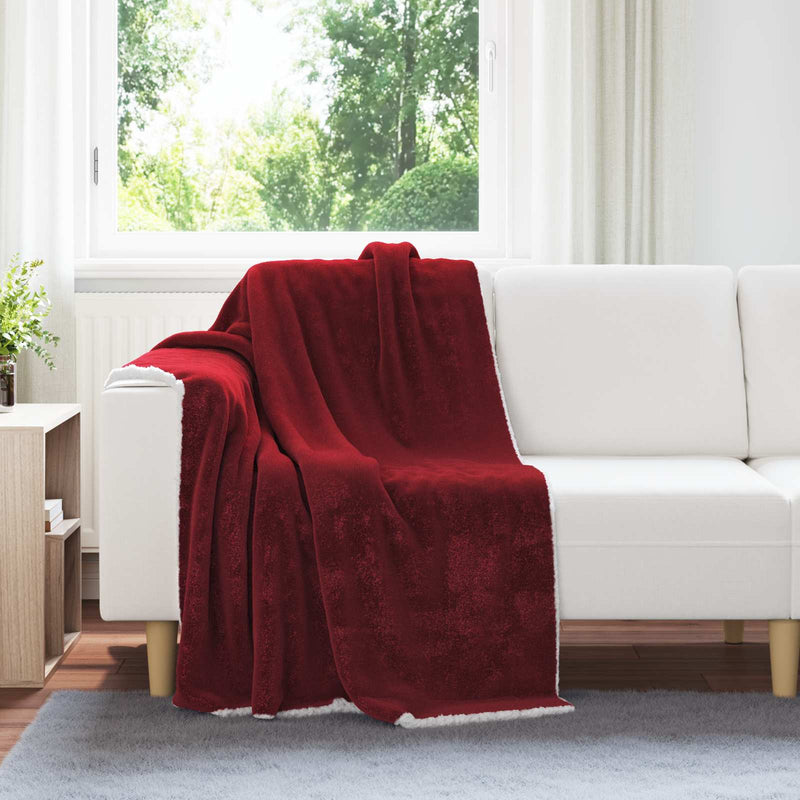 Load image into Gallery viewer, Vidaxl gooi deken bordeaux rood 130 x 150 cm fleece
