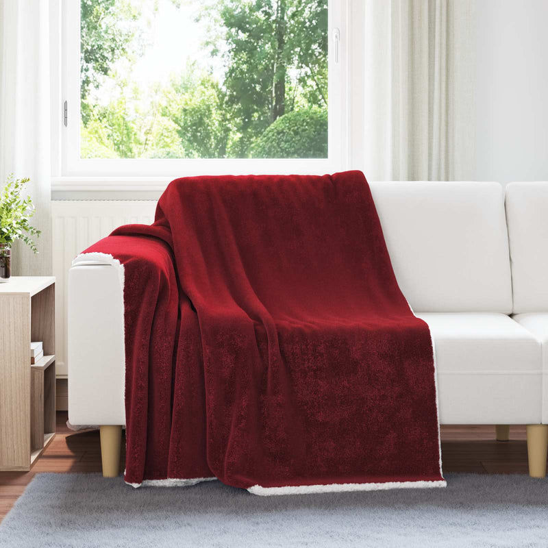 Load image into Gallery viewer, Vidaxl gooi deken bordeaux rood 150 x 200 cm fleece
