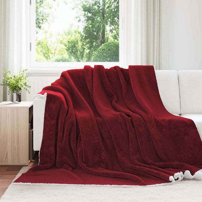 Load image into Gallery viewer, Vidaxl gooi deken bordeaux rood 240 x 270 cm fleece
