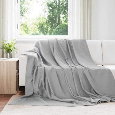 Vidaxl gooi deken grijs 240 x 220 cm fleece