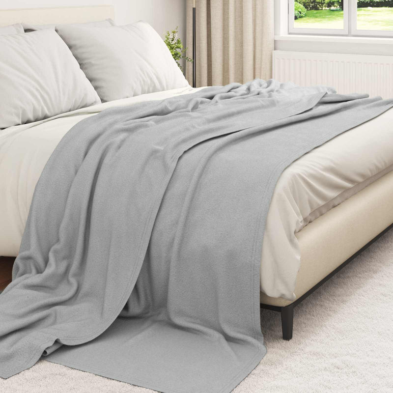 Load image into Gallery viewer, Vidaxl gooi deken grijs 240 x 220 cm fleece
