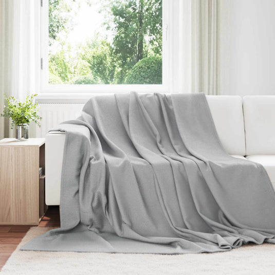 Vidaxl gooi deken grijs 270 x 240 cm fleece