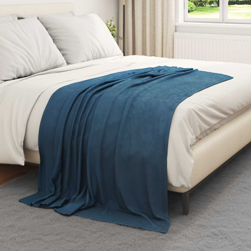 Load image into Gallery viewer, Vidaxl gooi deken marineblauw 170 x 130 cm fleece
