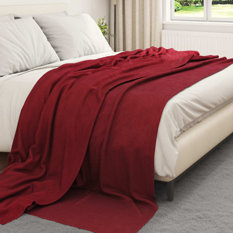 Load image into Gallery viewer, Vidaxl gooi deken bordeaux rood 240 x 220 cm fleece
