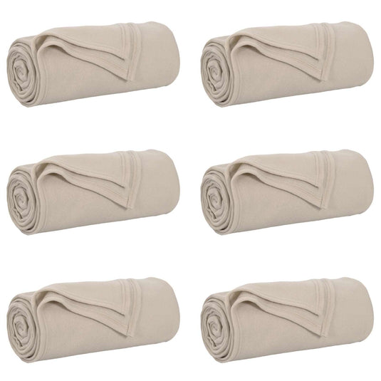 Vidaxl kleden 6 pcs beige 170 x 130 cm fleece