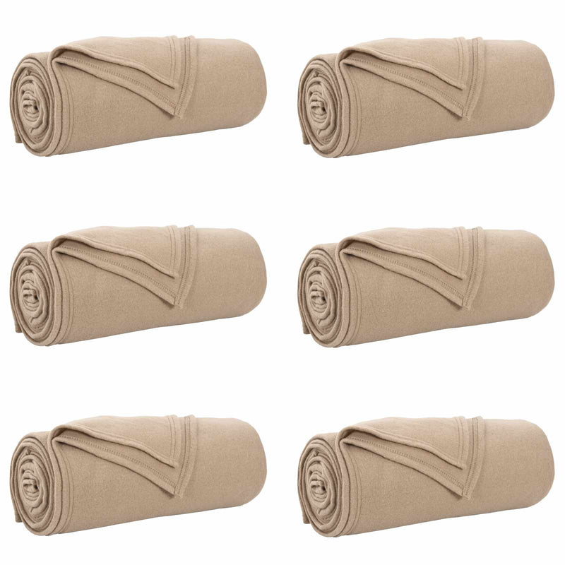 Load image into Gallery viewer, Vidaxl kleden 6 pcs kameel 170 x 130 cm fleece
