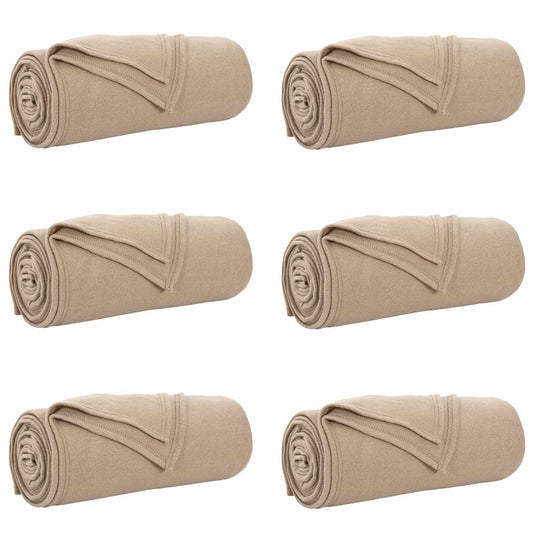 Vidaxl kleden 6 pcs kameel 270 x 240 cm fleece